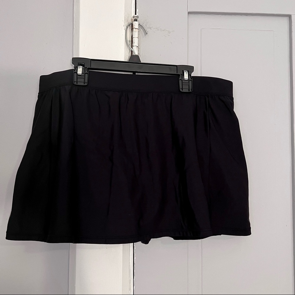 Aqua Green Black Swim Skirt